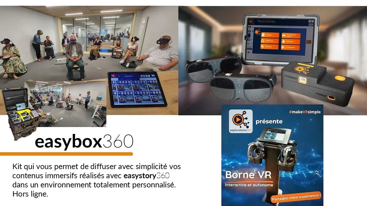 Valise easybox360 avec casques VR préconfigurés pour formation nomade