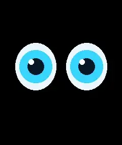 The test animation: a pair of blinking blue eyes, 240 by 284 pixels, as displayed on the robot's head screen