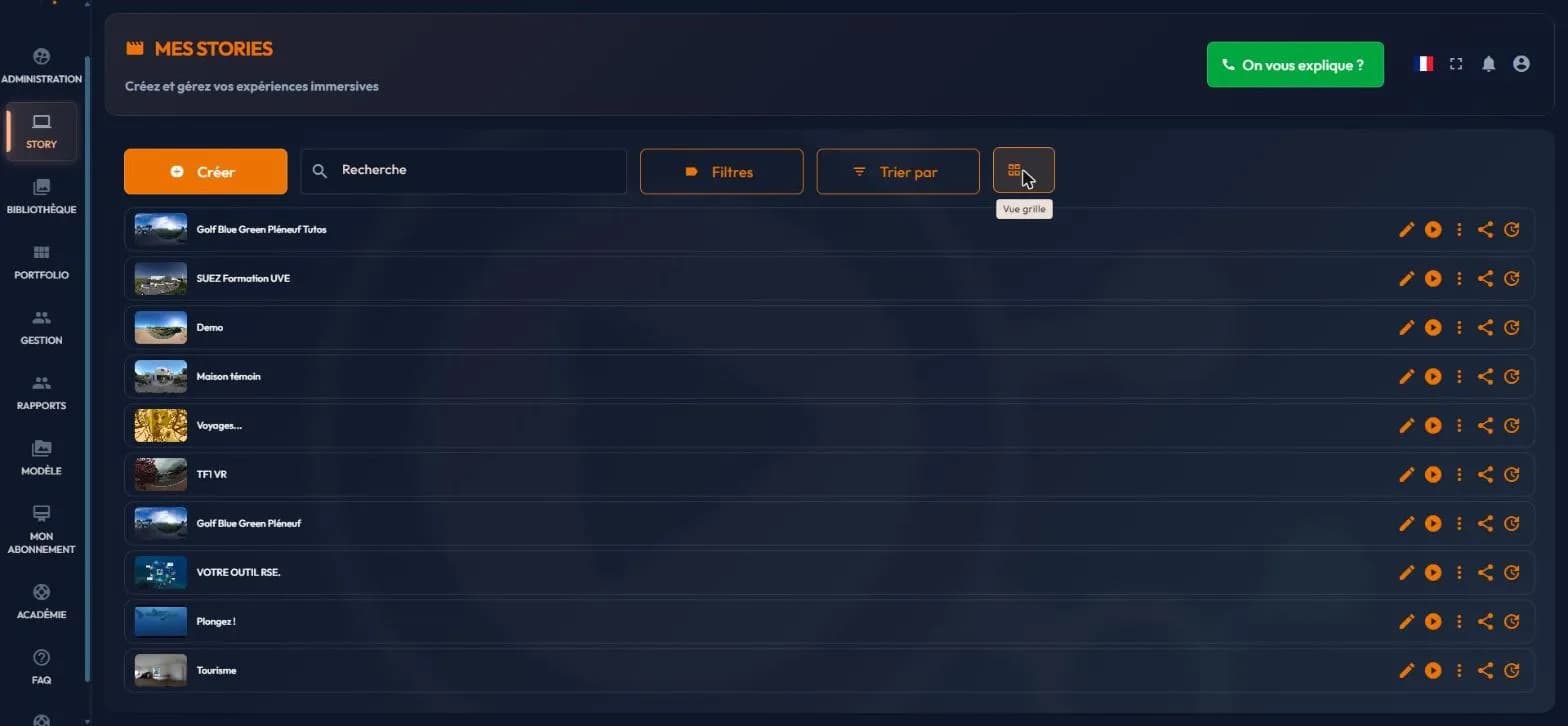 easystory360 story creation assistant: scene selection step