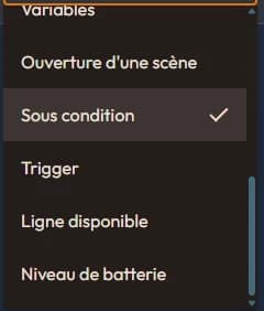 The "Trigger" condition in the list of condition types