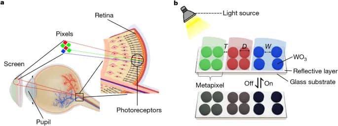 Papier électronique couleur à cadence vidéo et résolution humaine