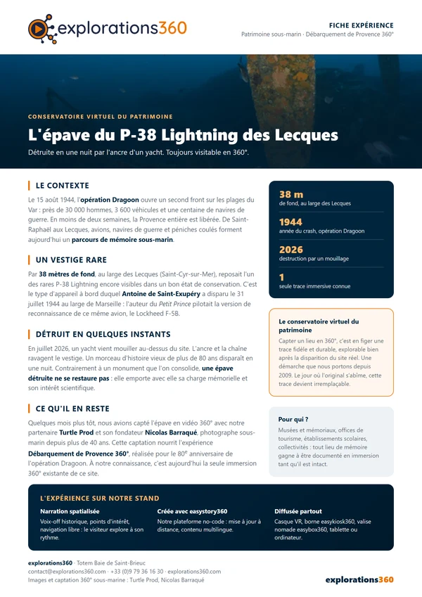 Fiche story A4 : l’épave du P-38 Lightning des Lecques